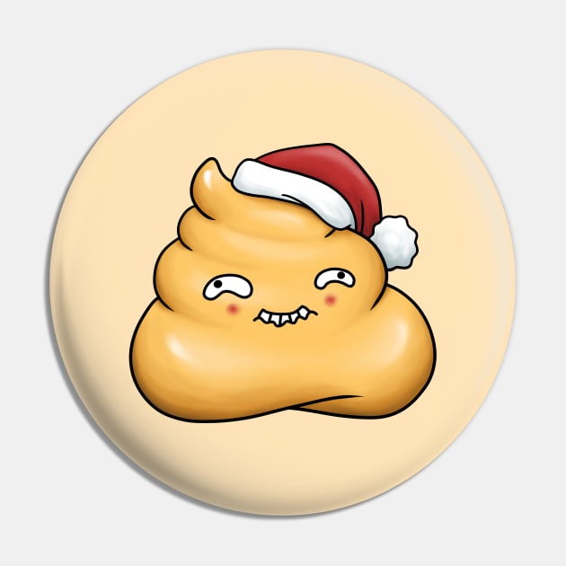 Christmas Poop Santa Pin by Takeda_Art