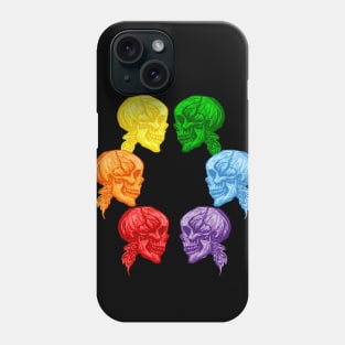 Artsy Rainbow Skulls in Love Phone Case