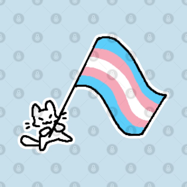 trans flag kitty by Kippicat