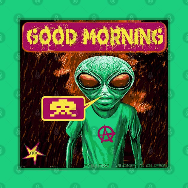 Funny Alien Retro Sci Fi by PlanetMonkey