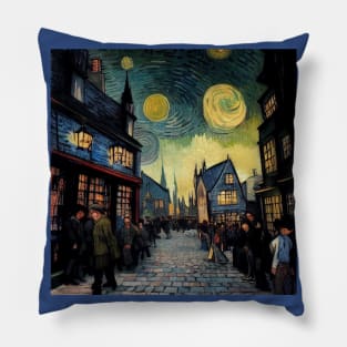 Starry Night in Diagon Alley Pillow