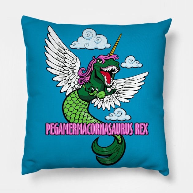 Pegamermacornasaurus Rex Pillow by DavesTees