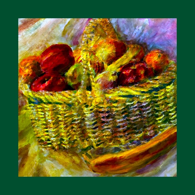 Basket With Fruit Impasto Painting by DonWillisJrArt