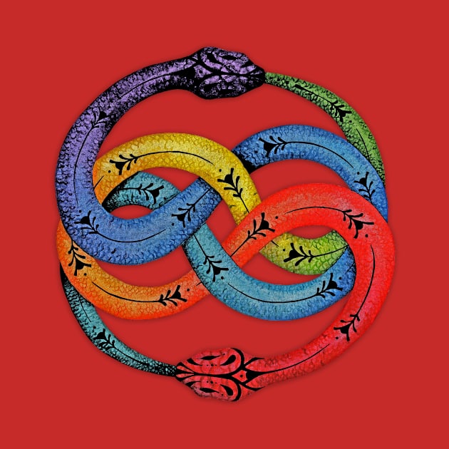 Ouroboros with Chakras Colors by MandalaSoul