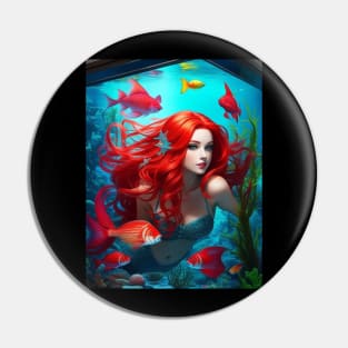 Under the sea Redhead Mermaid Pin