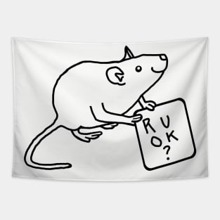 Rat Wants to Know Are You Okay Minimal Outline Tapestry