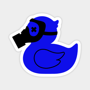 Blue duck in a gas mask Magnet