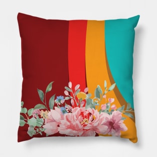 A touch of flowers among the colors of the rainbow Pillow