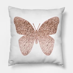 Sparkling rose gold butterfly Pillow