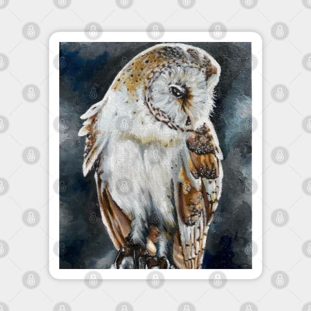 Barn Owl Oil Painting - Barn Owl - Magnet | TeePublic