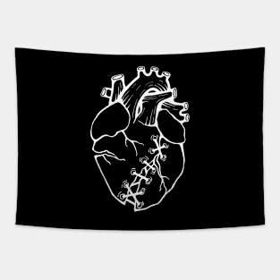 Broken stitch-sewn white heart Tapestry