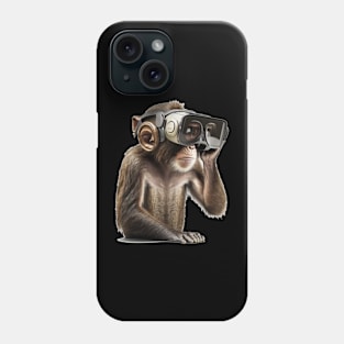 Monkey wearing virtual reality headset Phone Case