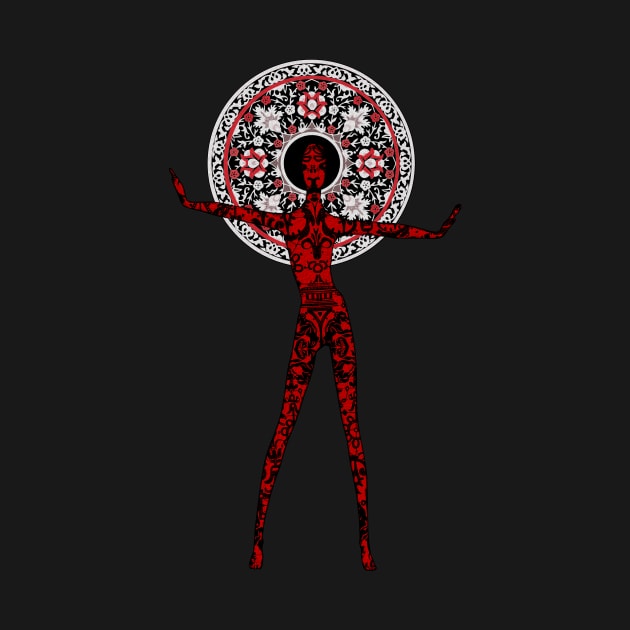 Alien Fashionista Red Black on Black by Diego-t