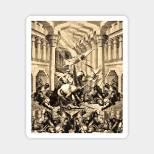 Warrior angels with swords attack soldiers of Rome in the temple Magnet