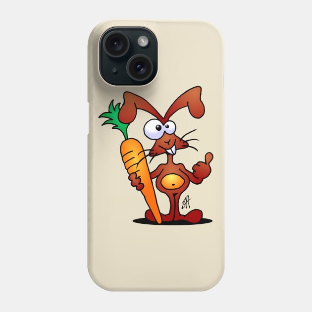 Rabbit with a carrot Phone Case by Cardvibes