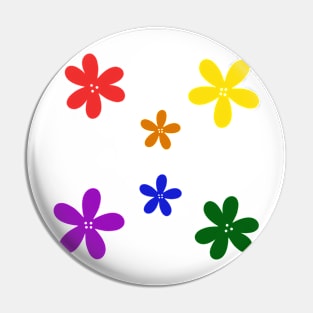 Minimalist Abstract Flowers - Gay Pride Pin