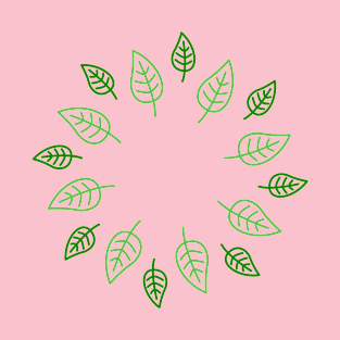 Natural Green Leaves Design T-Shirt
