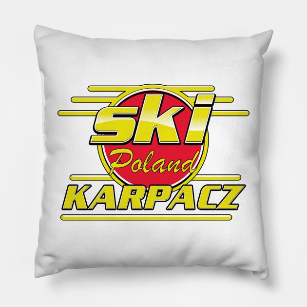 Karpacz poland 80s ski logo Pillow by nickemporium1