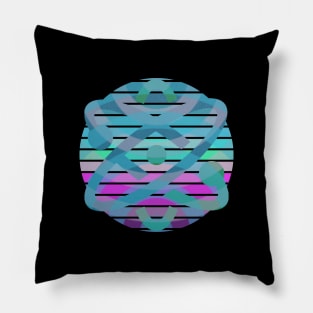 Retro-futuristic atom 2 Pillow