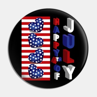 4th Of July 3D Art Pin