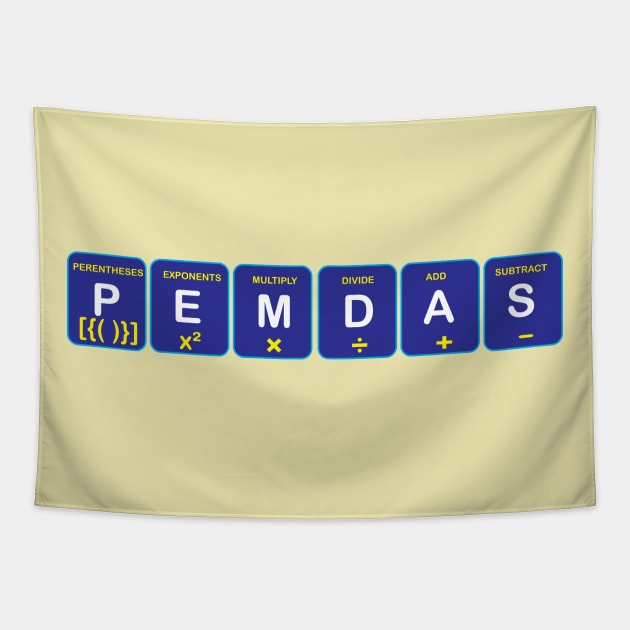 Pemdas  mathematics equation solving operation for math students Tapestry by ArtoBagsPlus