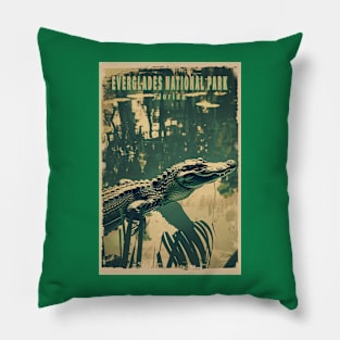 Everglades National Park Vintage Travel  Poster Pillow