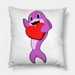 Dolphin with Heart Pillow