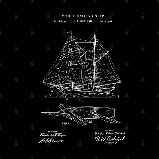 Patent Art 1954 Model Sailing Ship by MadebyDesign