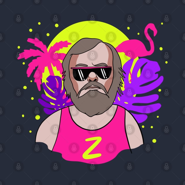 Slavoj Zizek 80s Vaporwave Portrait by isstgeschichte