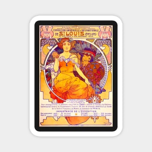 "1904 St. Louis World's Fair Poster" by Alphonse Mucha (1903) TECHNICOLOR REMASTERED Magnet