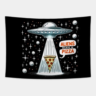 Funny Pizza blieve in Alience Tapestry