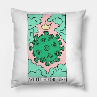 Wheel of Covid Fortune Tarot Card Pillow