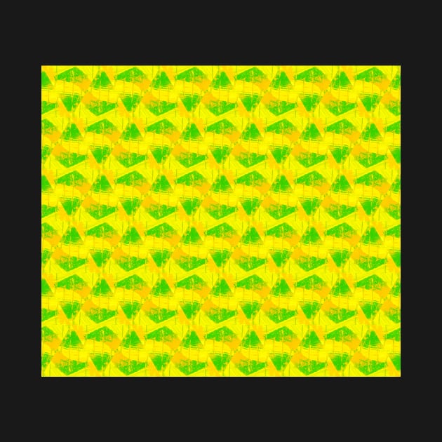 Yellow and Green Abstract Painting Summer Pattern by gloobella