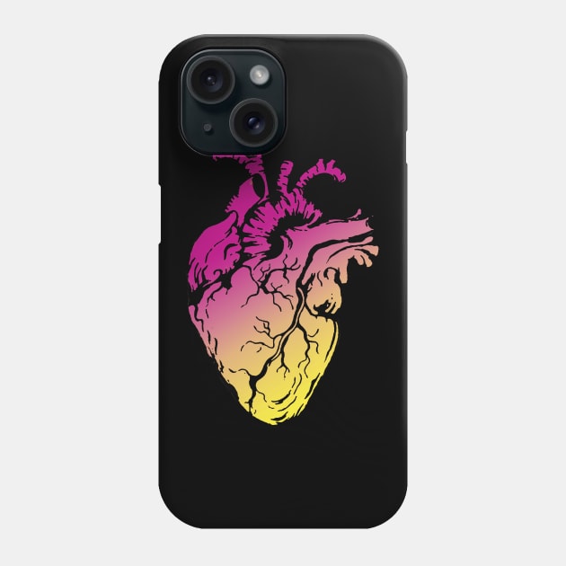 Heart Human Anatomy pink raimbow Phone Case by Collagedream