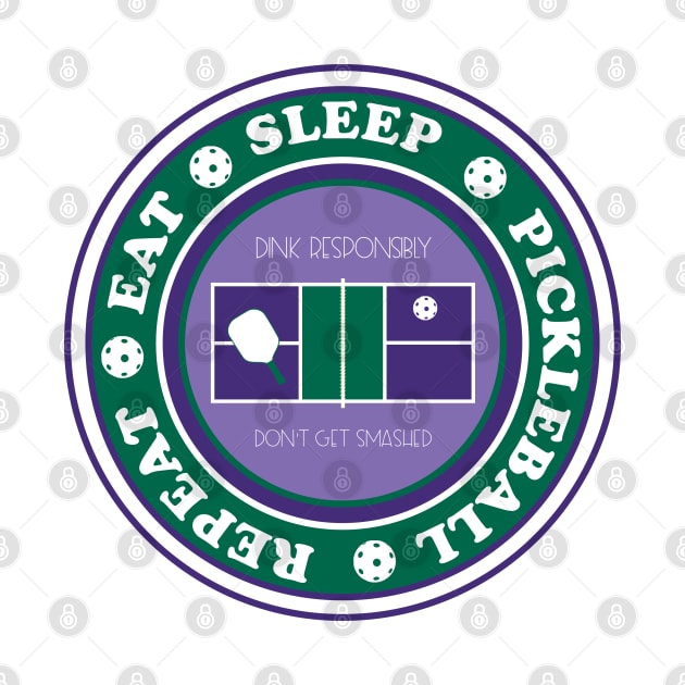 Eat Sleep Pickelball Repeat (light purple) by FK-UK