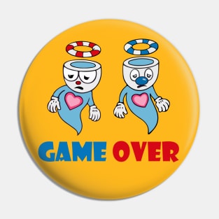 Dead Cuphead and Mugman Pin