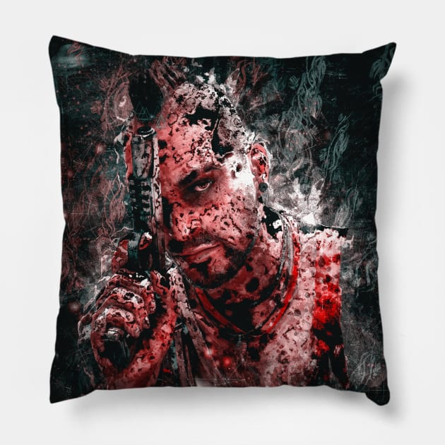 Vaas Montenegro far cry 3 Pillow by syanart