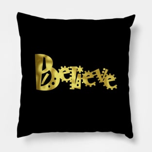 Believe Gold Pillow