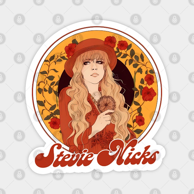 Stevie Nicks --- 70s Retro Fan Illustration Magnet by DankFutura