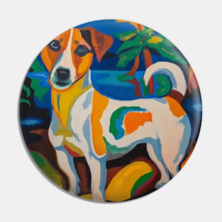 Jack Russell Terrier styled after Gauguin Pin