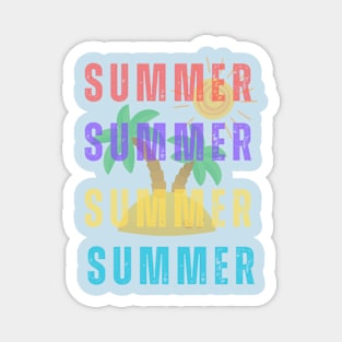 Summer Tee-Sunny Day with palm Trees Magnet