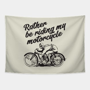 Rather be riding - black print Tapestry