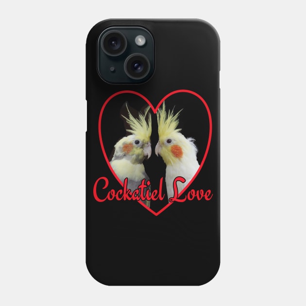 Cockatiel Love Heart Parrot Phone Case by Einstein Parrot