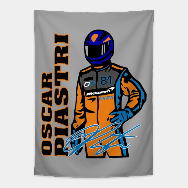 #81 Piastri Driver Fan Tapestry by Lifeline/BoneheadZ Apparel