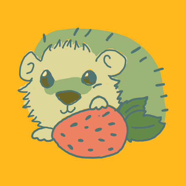 Hedgehog With Strawberry by LonesomePINE