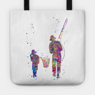 Father and son fishing Tote