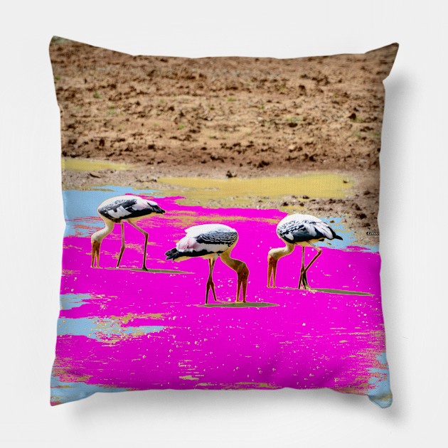 Flamingos Pillow by Wolf Art / Swiss Artwork Photography