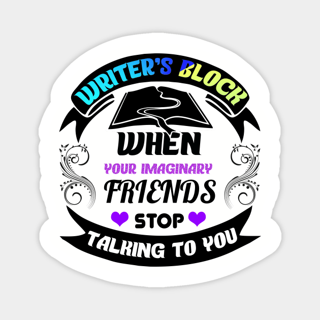 Funny Writer's Block Imaginary Friends Magnet by theperfectpresents