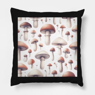 Simple Vintage Mushroom and Leaves Pattern Pillow