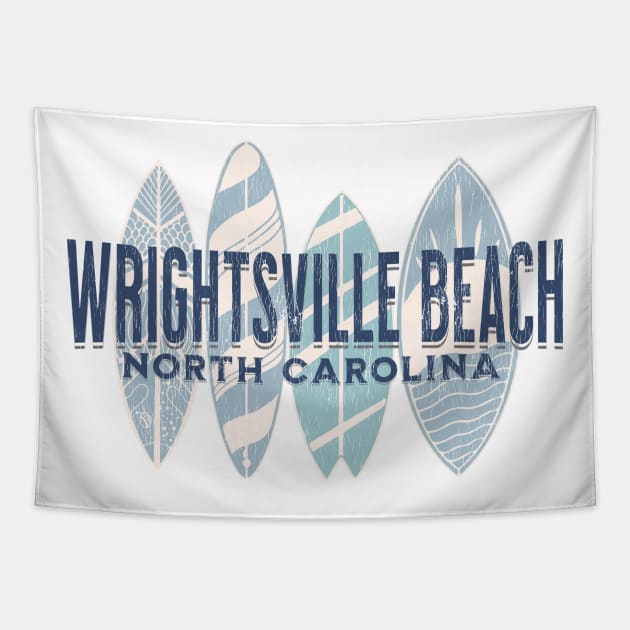 Wrightsville Beach, NC Summertime Vacationing Surfing Tapestry by Contentarama